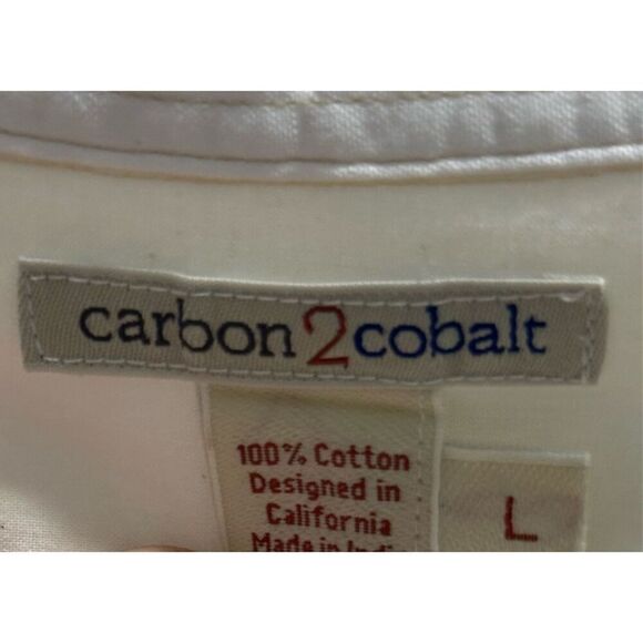 Carbon 2 Cobalt Large (L) White Button Down - Picture 7 of 8